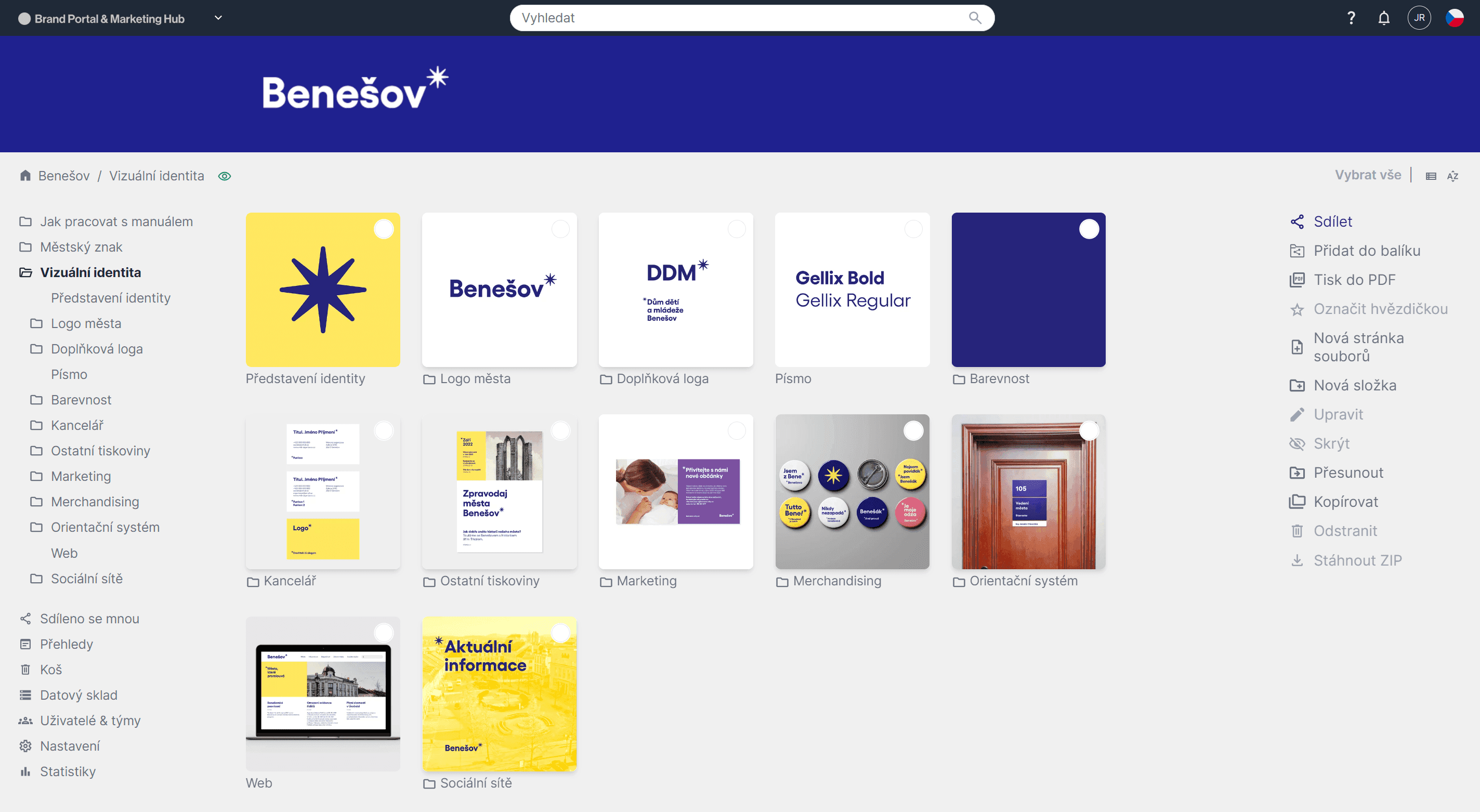 Benešov BrandCloud desktop workspace